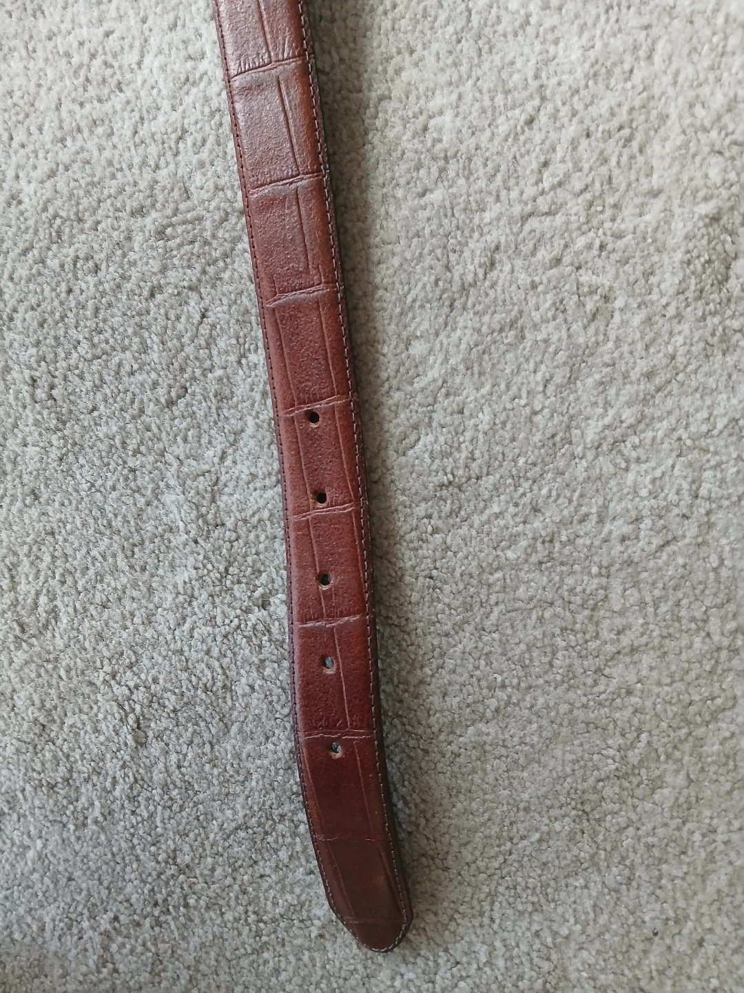 Classic brown leather belt; size 32 - photo 5