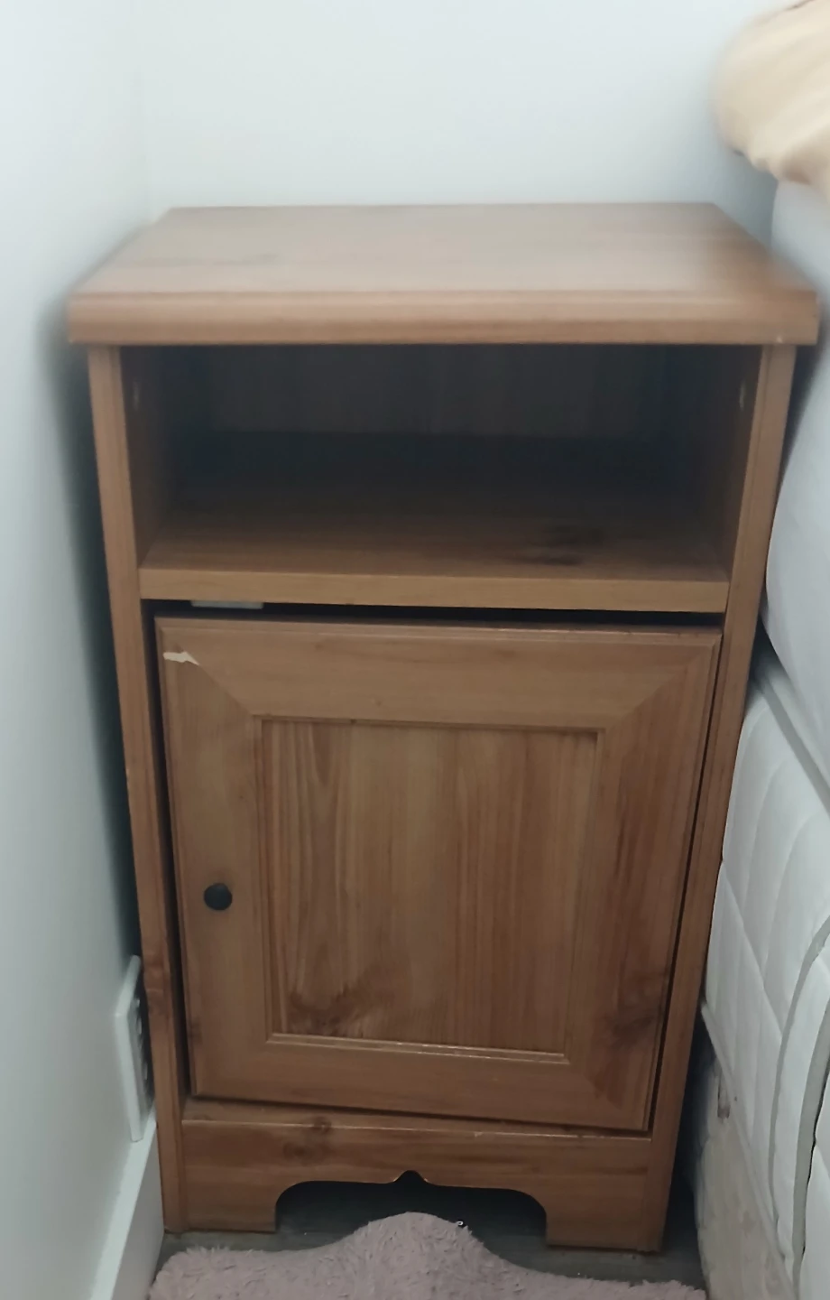 Wooden Nightstand with Cabinet