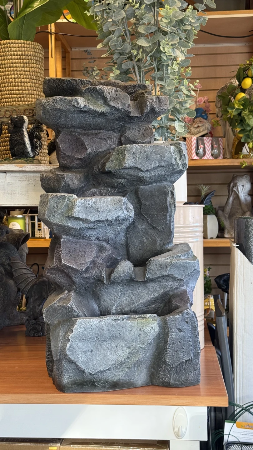 New Tiered Rock Waterfall Fountain led light's and pump included