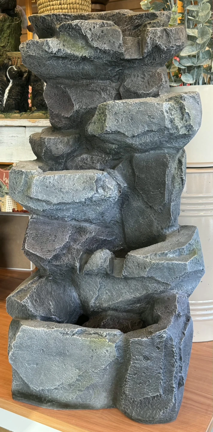 New Tiered Rock Waterfall Fountain led light's and pump included - photo 4