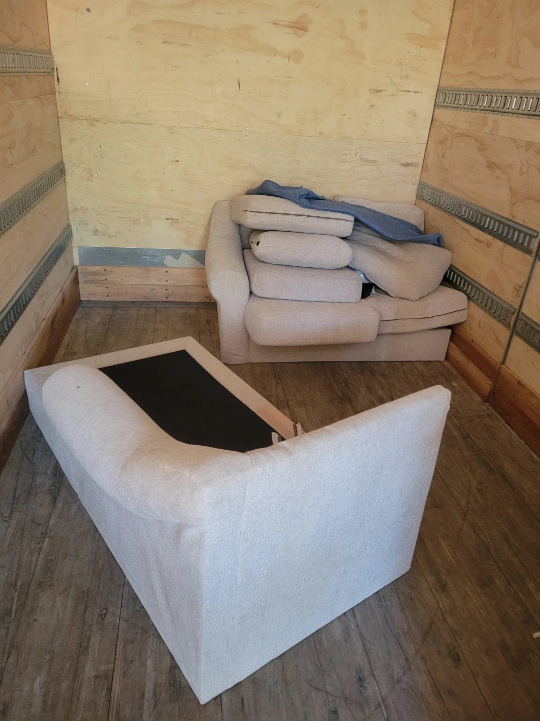 Grey Fabric Loveseat Sofa