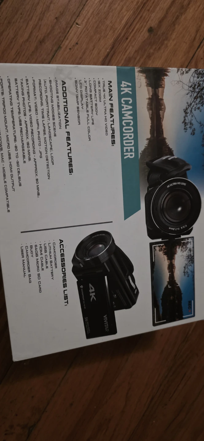 Vivitar 4K Camcorder with 64GB Micro SD Card and Buoy - photo 3