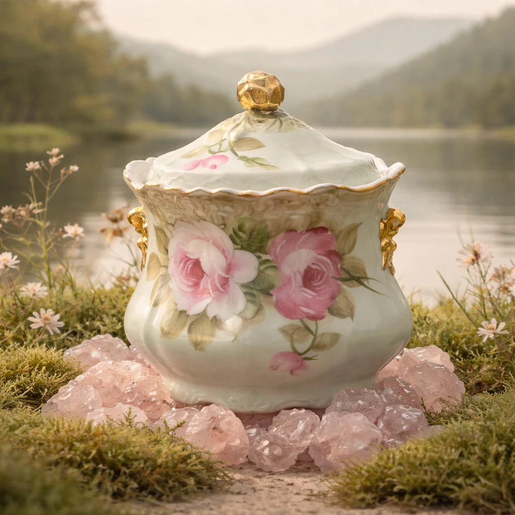 Vintage Sefton Chers Lidded Jar "Heritage Pink Rose" - photo 4