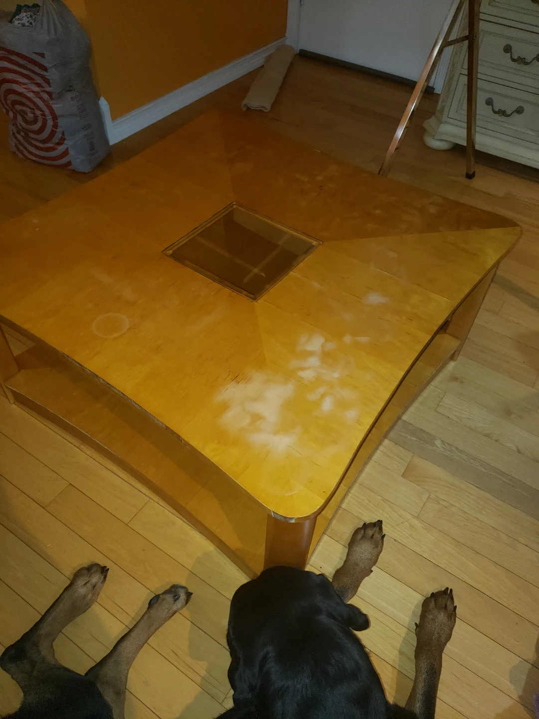 Wooden Coffee Table with Glass Inlay - photo 2