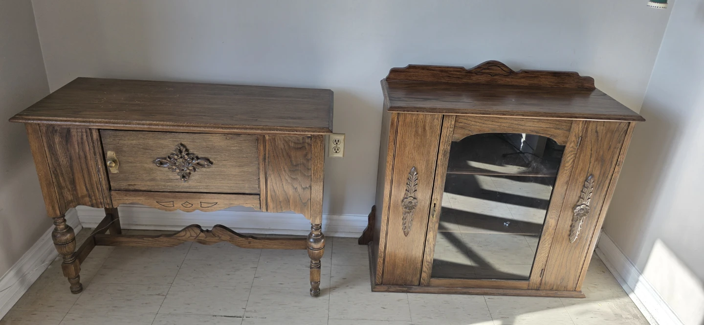 Vintage  Display Cabinet Set Buffet/sideboard