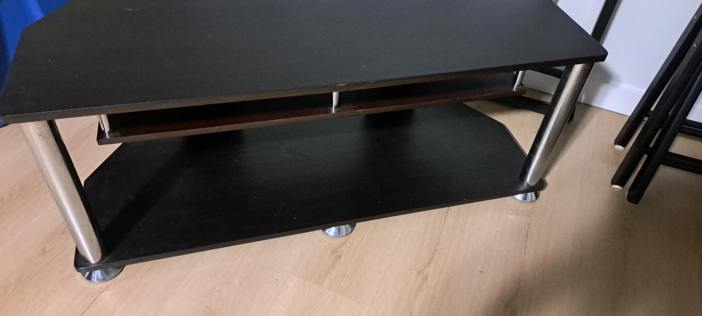 Black 3-Tier Corner TV Stand - photo 2