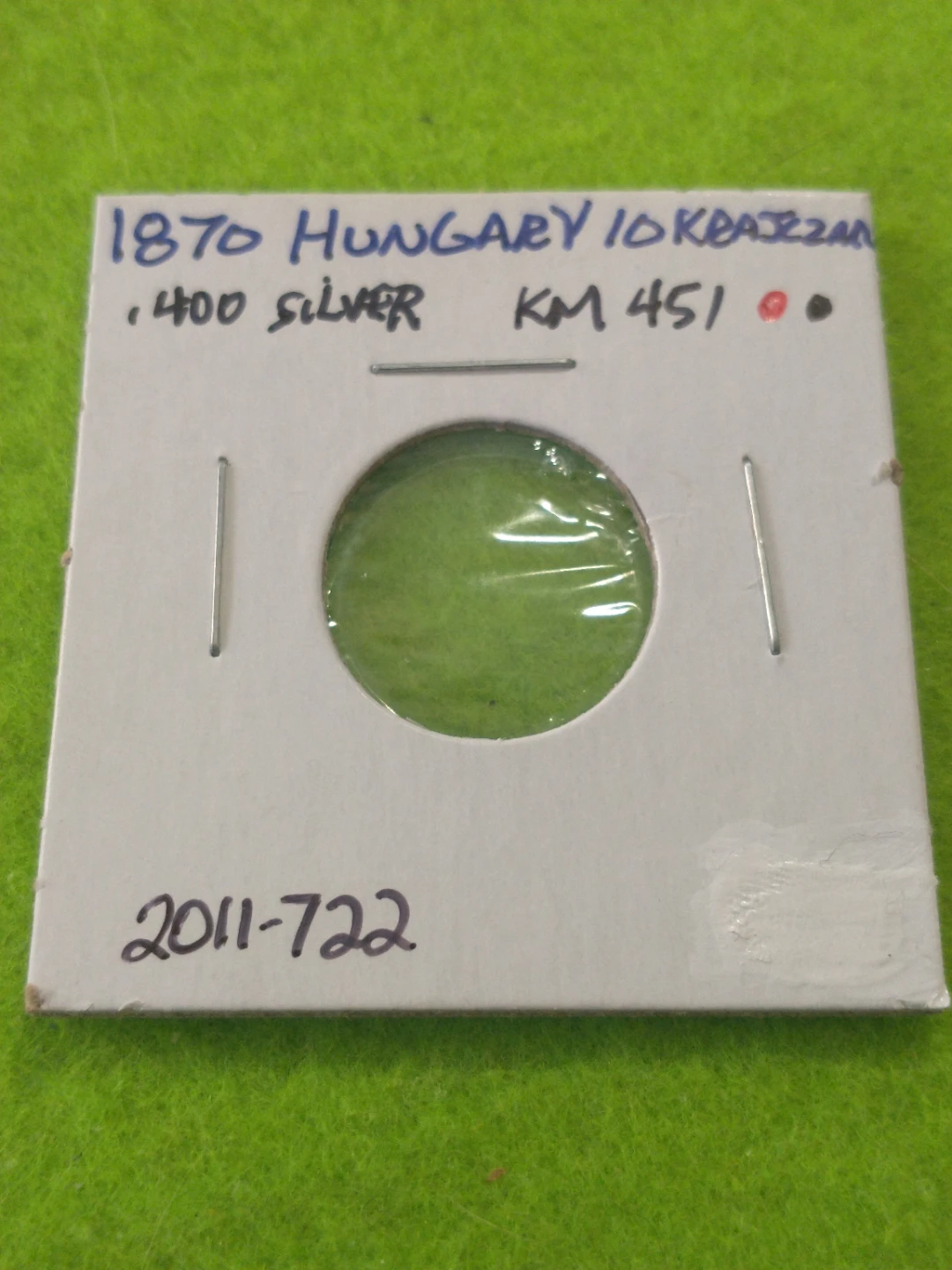 Lovely 1870 Hungary 10 krajczar .400 silver KM #451 - photo 5