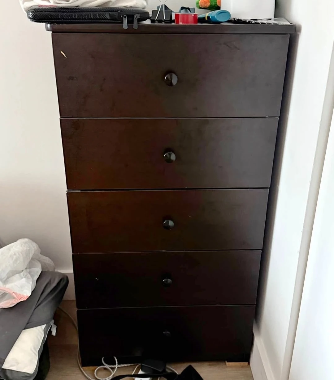 Dark Brown 5-Drawer Dresser