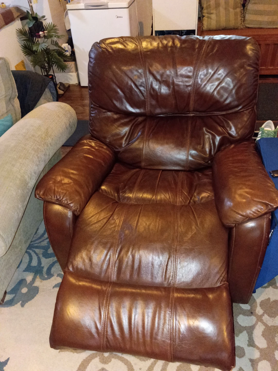 Brown Leather Recliner Chair