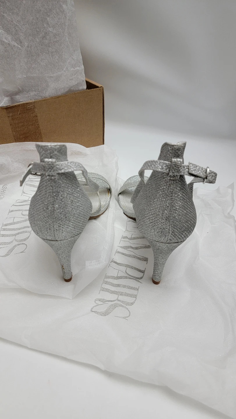 Dream Pairs Dolce Silver Glitter Heels Women’s Size 8.5 Open Toe - photo 2