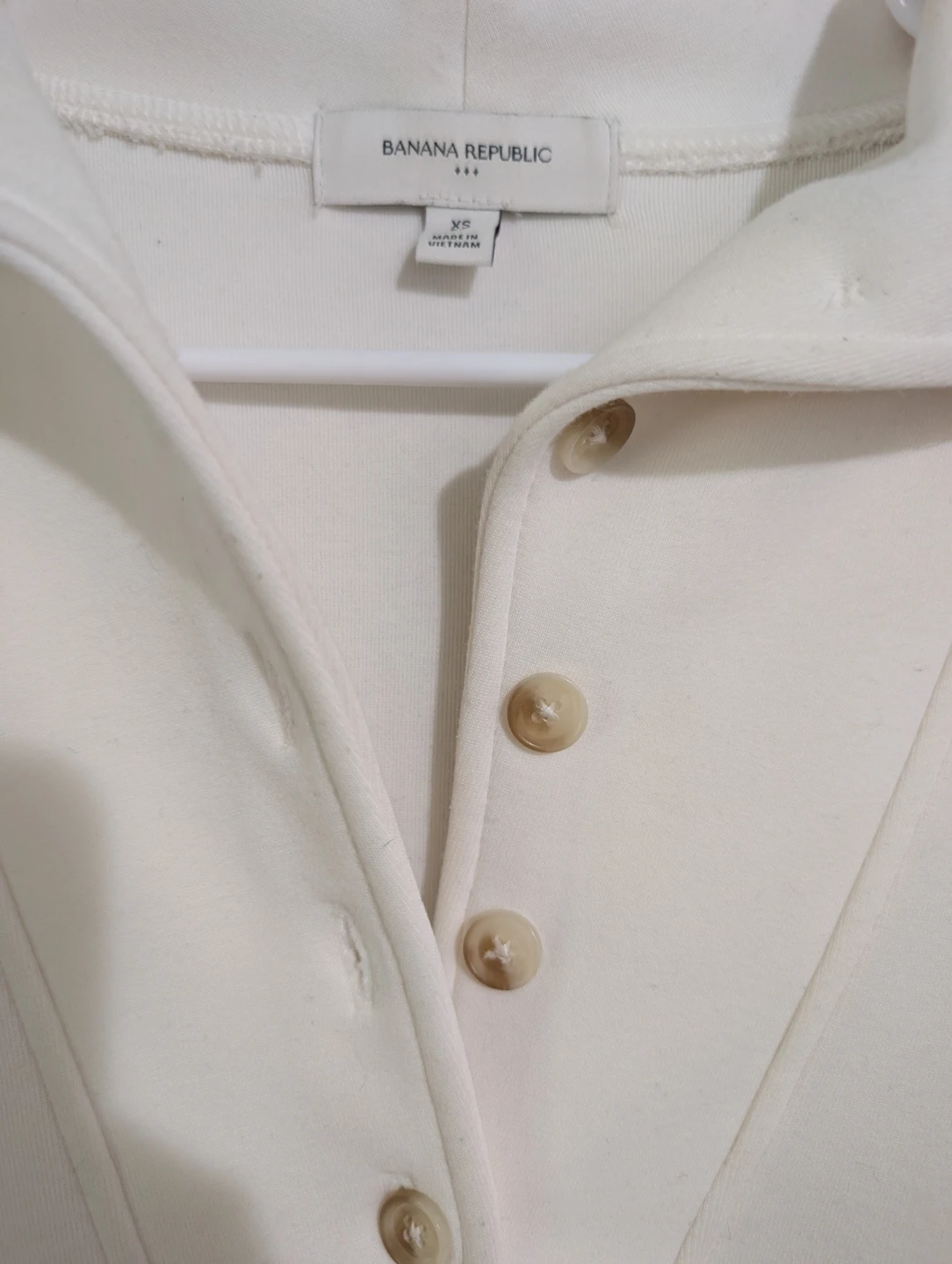 Banana Republic Cream Collared Sweatshirt XS - photo 3