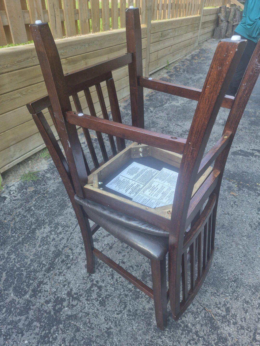 Set of 2 Dark Wood Bar Stools - photo 5
