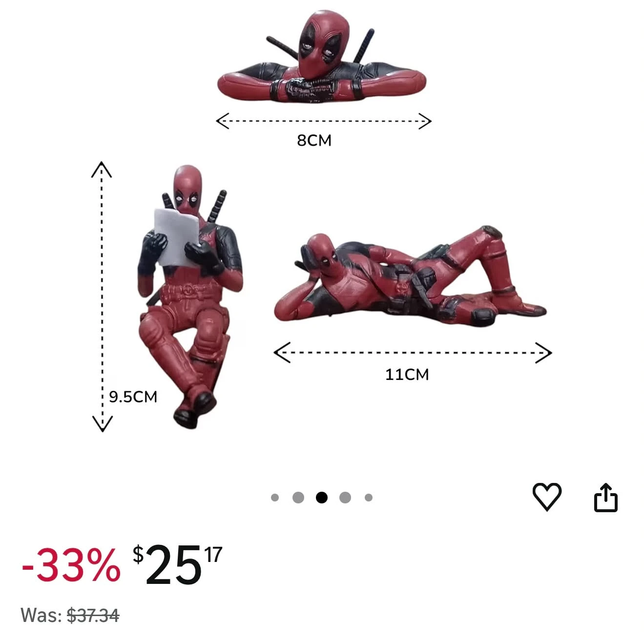 Deadpool Action Figurine Car/Desk Decor - photo 2