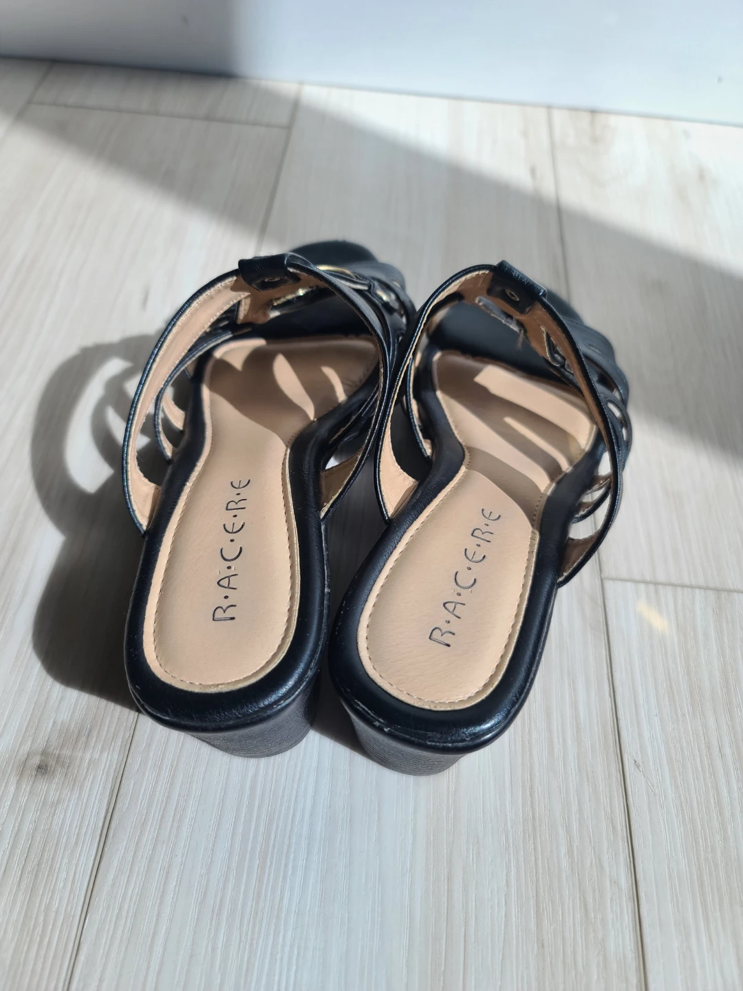 R.A.C.E.R. Black Women's Wedge Sandals - photo 2