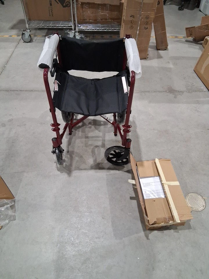 MEDLINE BASIC ALUMINUM TRANSPORT WHEELCHAIR - 19" - - photo 2