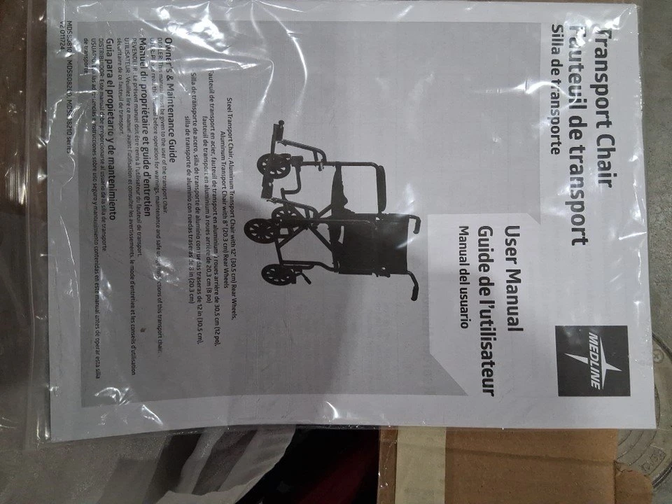 MEDLINE BASIC ALUMINUM TRANSPORT WHEELCHAIR - 19" - - photo 4