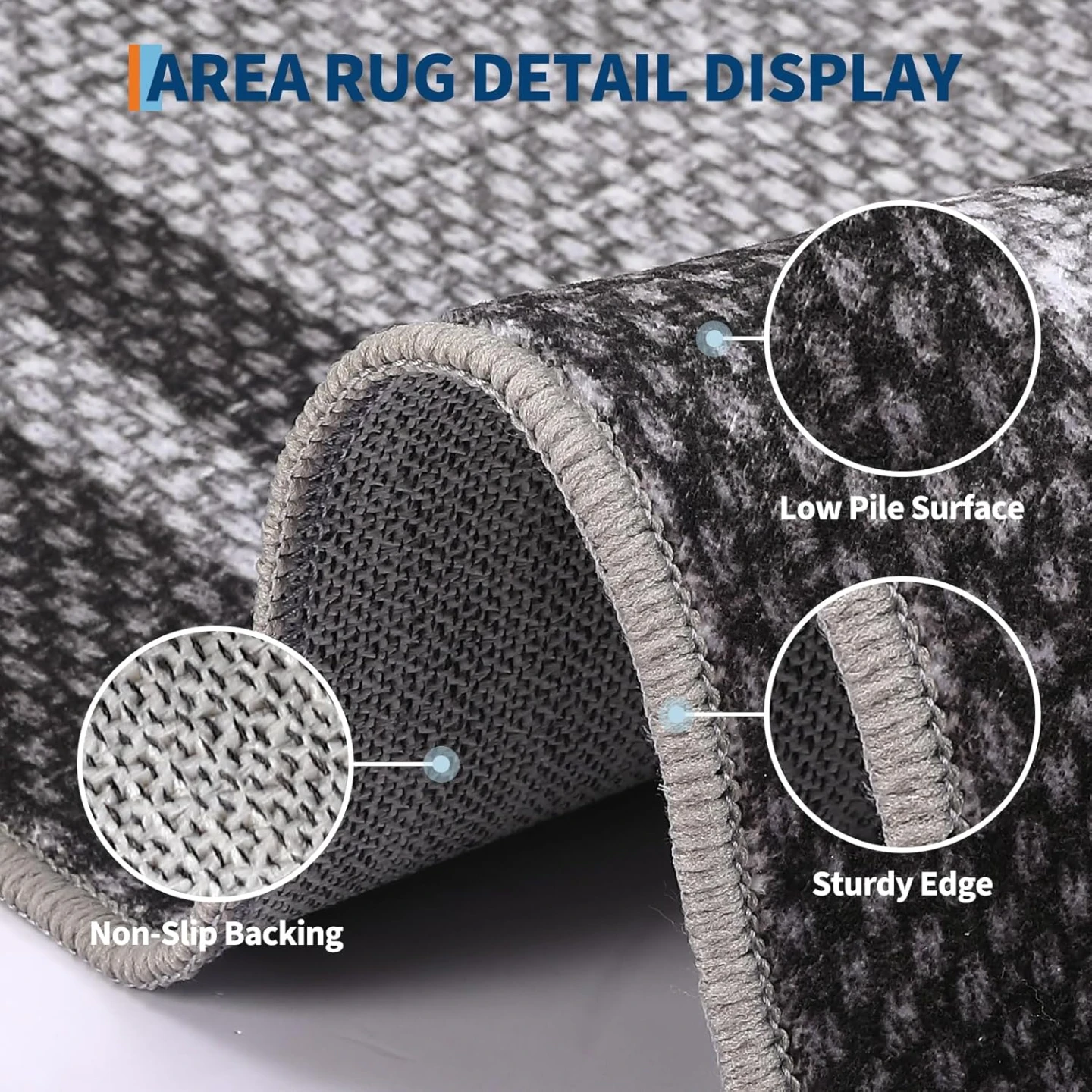 GarveeHome Bordered Washable Area Rug 9x12  Non Slip Carpet - photo 5
