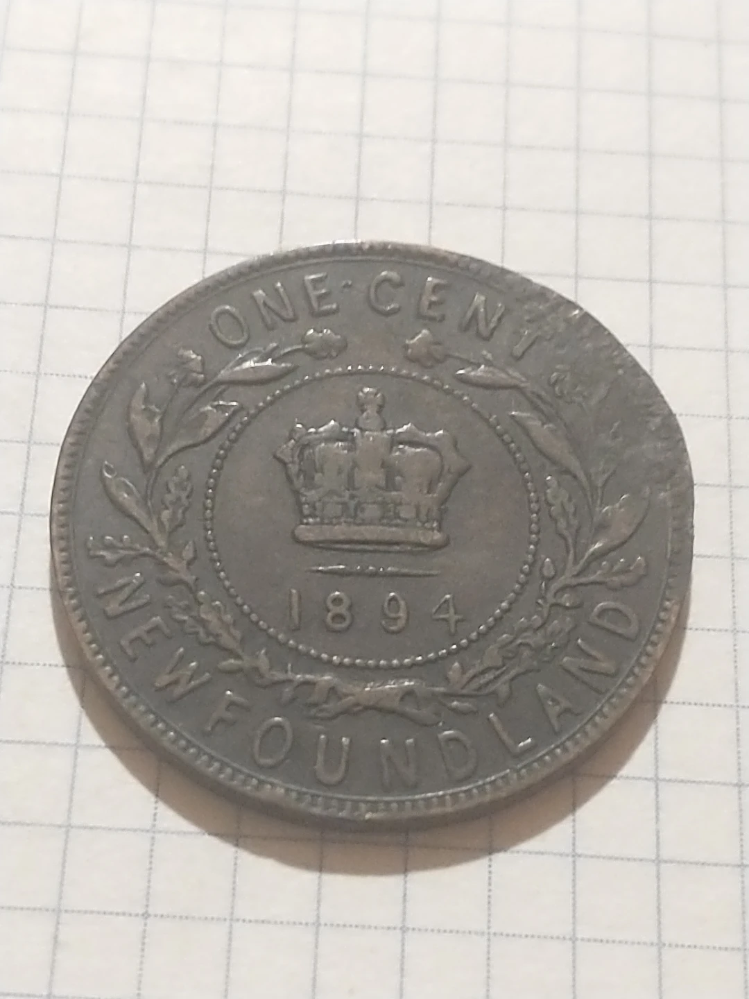 Lovely 1894 Newfoundland large cent (damaged)