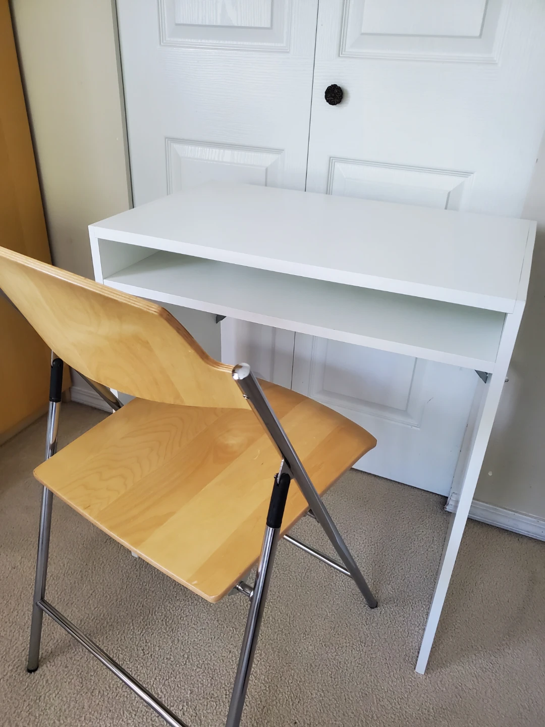 IKEA White Desk with Shelf - photo 2
