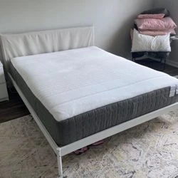 IKEA White MALM Bed Frame with Mattress
