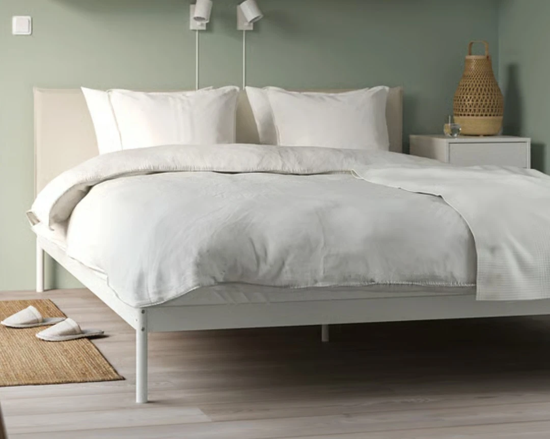 IKEA White MALM Bed Frame with Mattress - photo 5