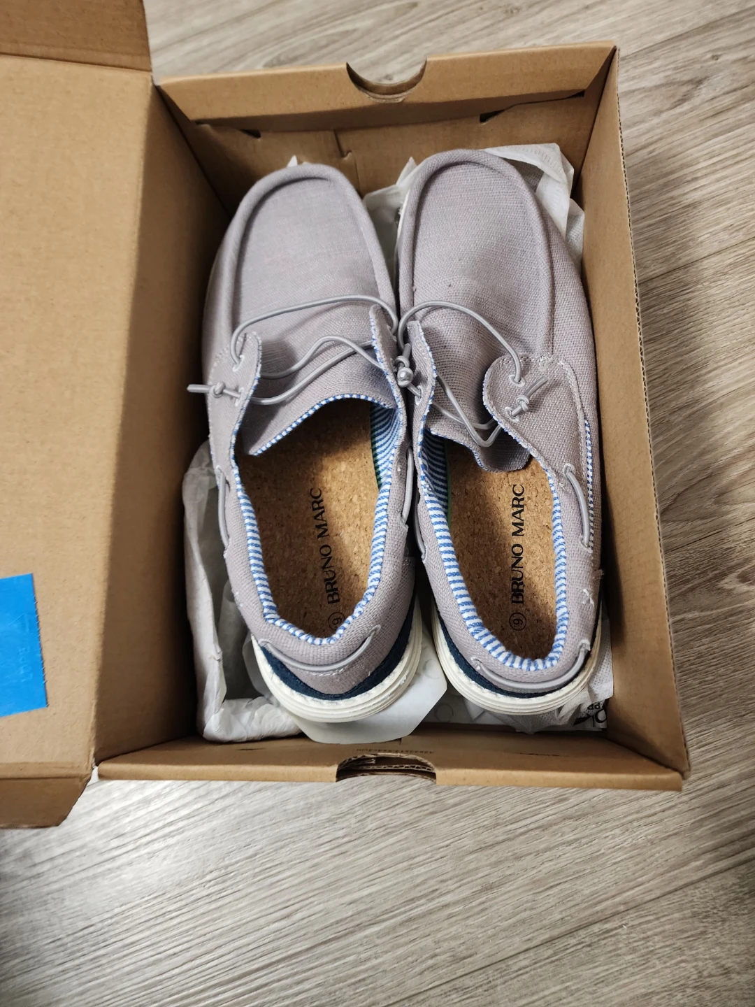 Bruno Marc Grey Canvas Boat Shoes - Size 9