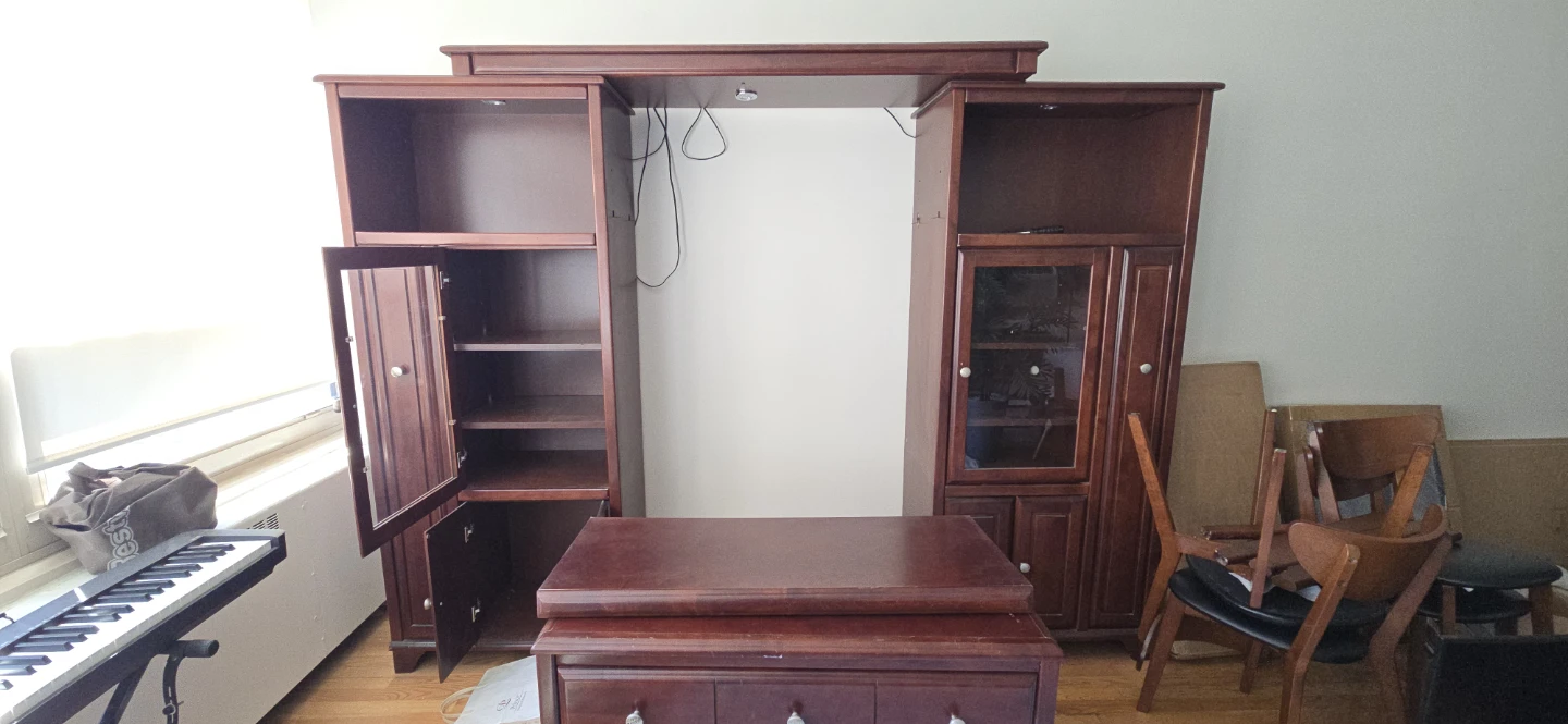 Free Wooden Media Console, need gone ASAP