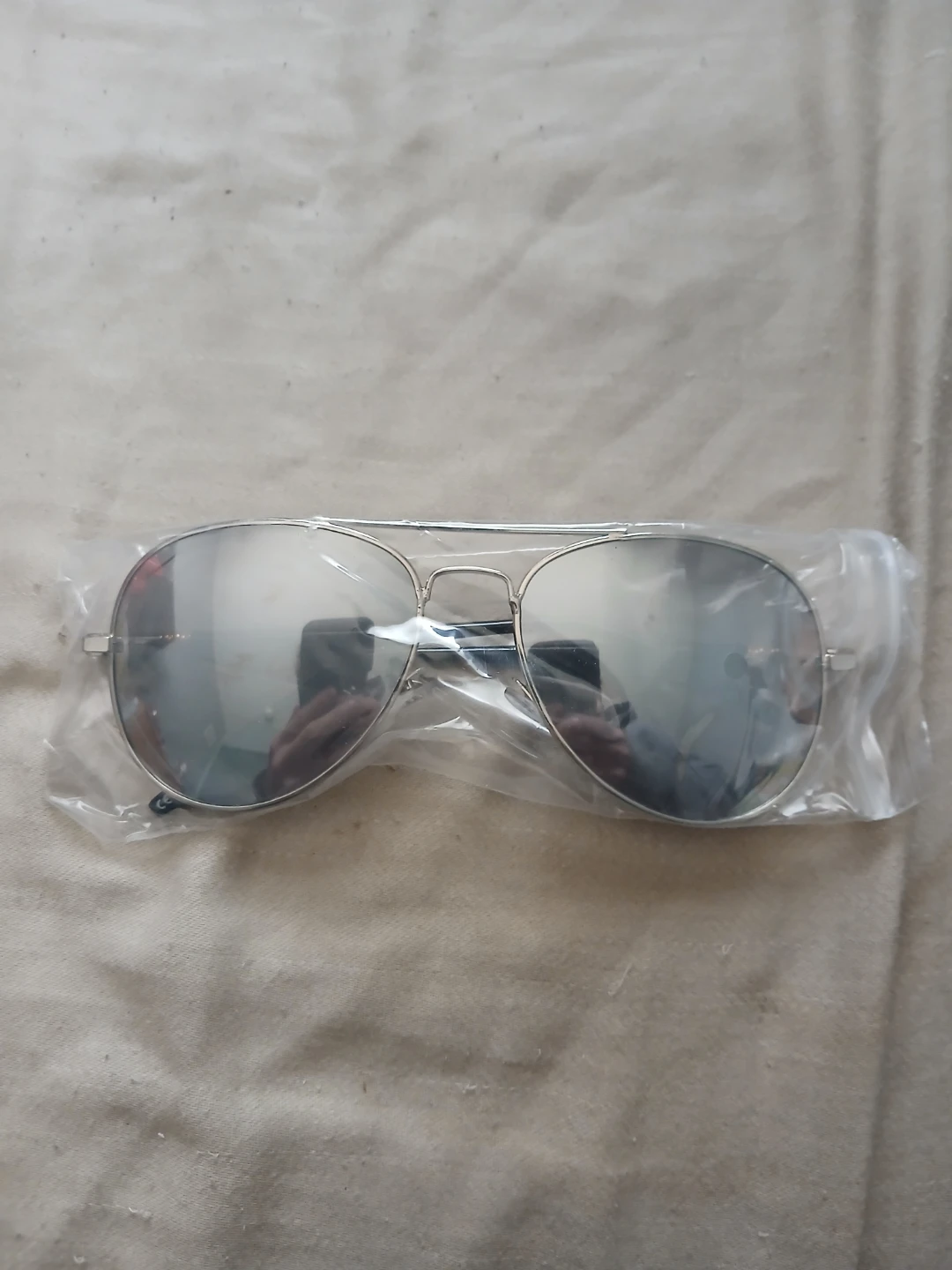 Mirror Silver Coloured Anti-Glare Aviator Sunglasses