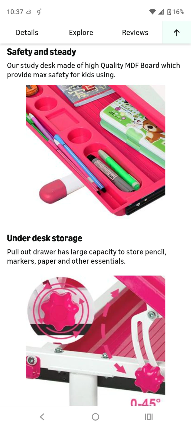 Height Adjustable Kids Study Desk and Chair Set - photo 5