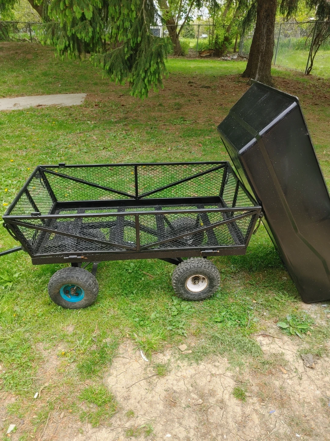 Black Garden Cart with Dump Bed