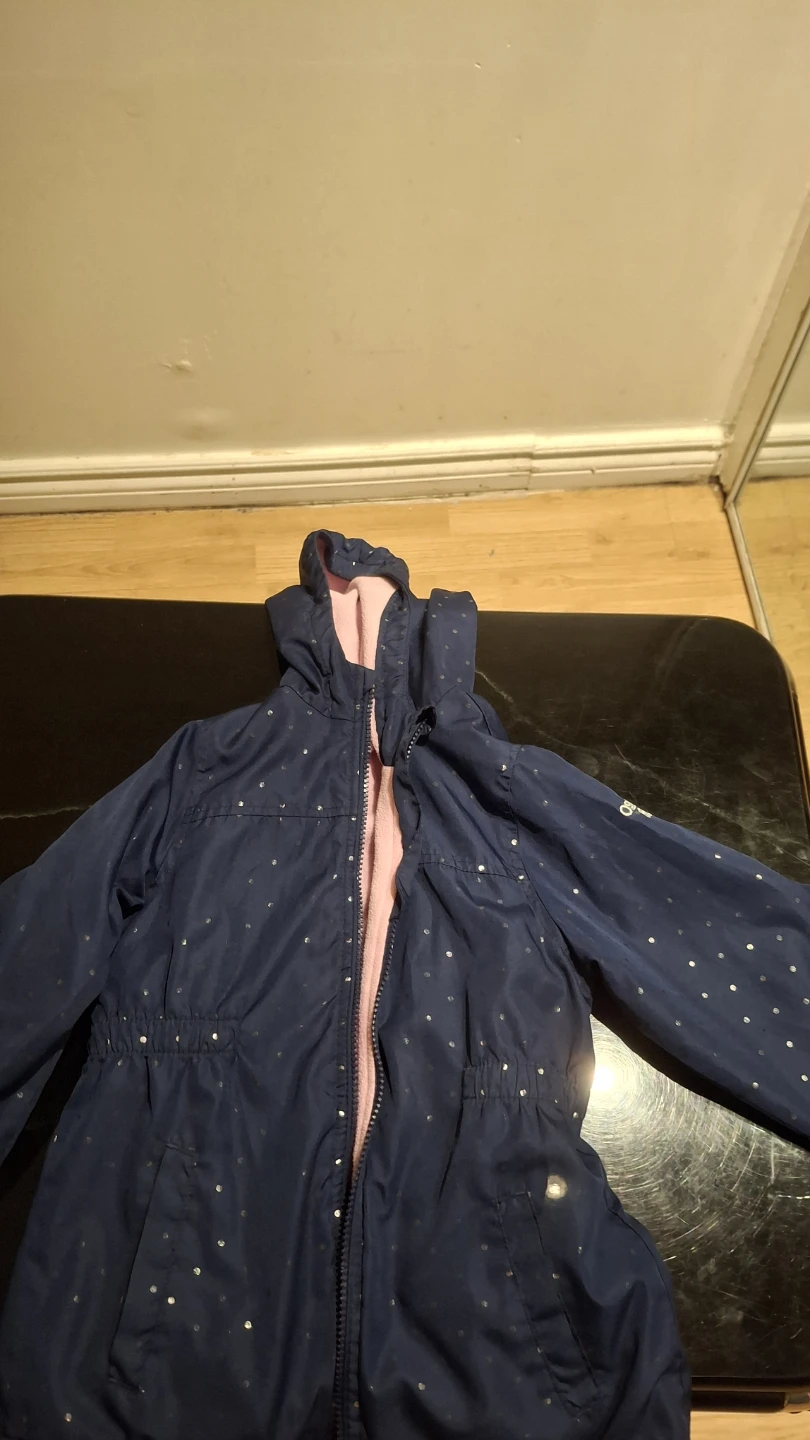 OshKosh B'gosh Girls Navy Blue Fleece Lined Jacket with Sparkles
