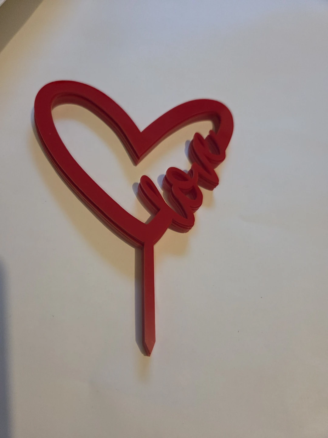 Red Heart "Love You" Cake Topper
