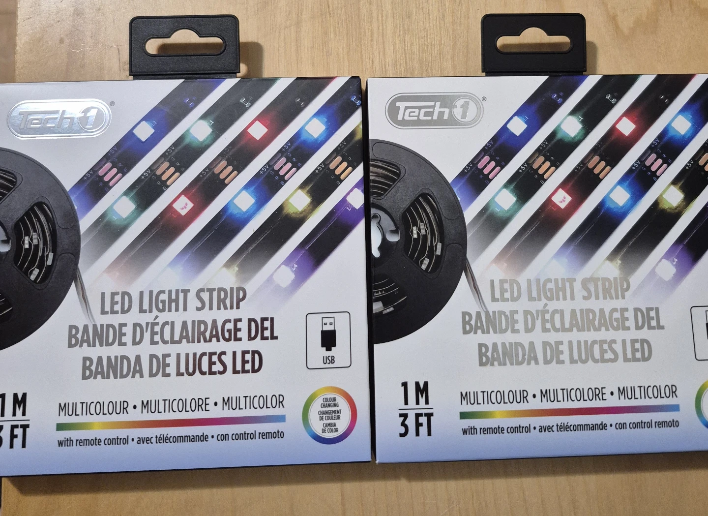 BNIB)2 LED Light Strip 3FT with Remote