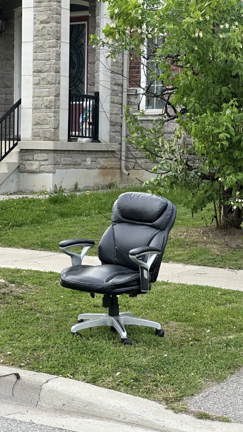 Black Faux Leather Office Chair
