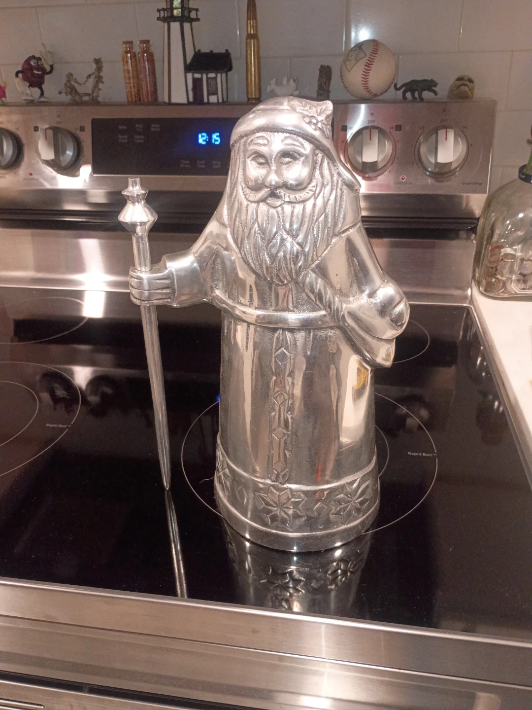 Vintage Santa Claus with staff statue
