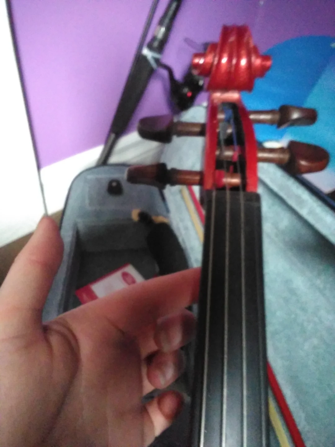 Red Violin with Case and Bow - photo 3