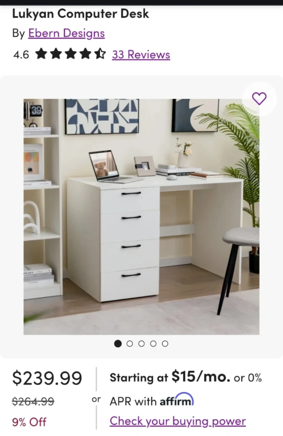 Computer/Vanity Desk with Drawers - photo 3