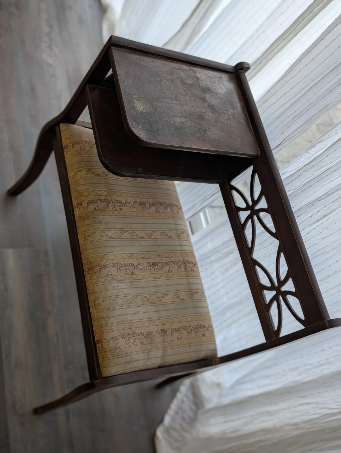 Antique Wooden Telephone Table with Seat - photo 3