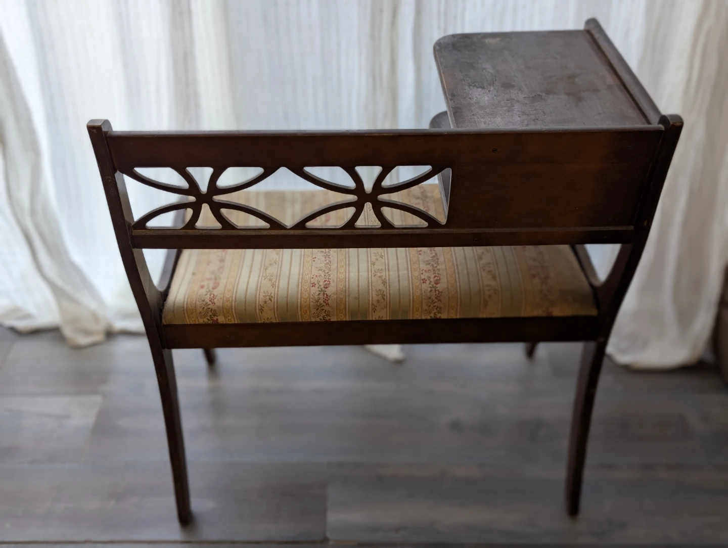 Antique Wooden Telephone Table with Seat - photo 4