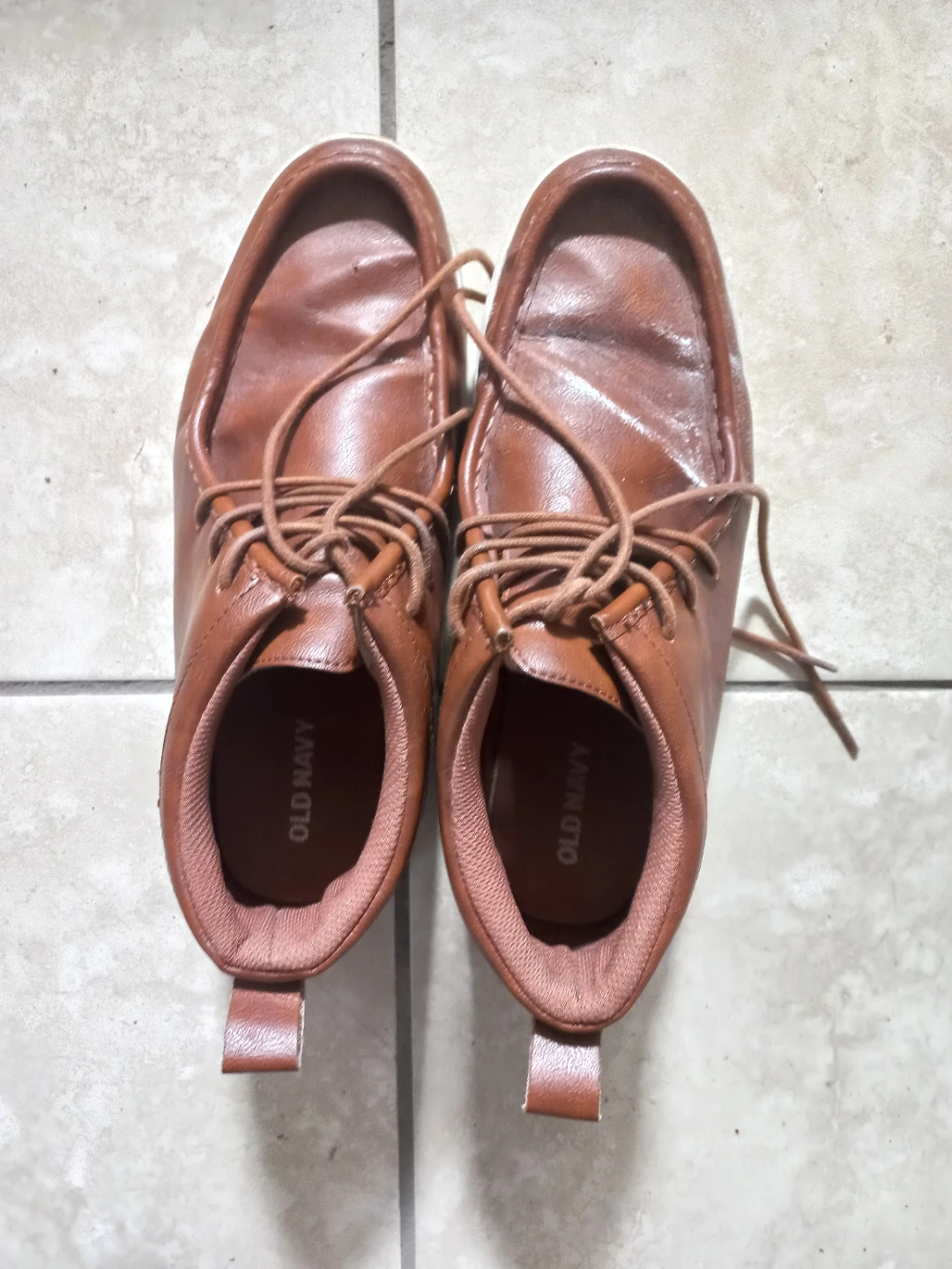 Old Navy Brown Faux Leather Lace-Up Shoes - photo 4