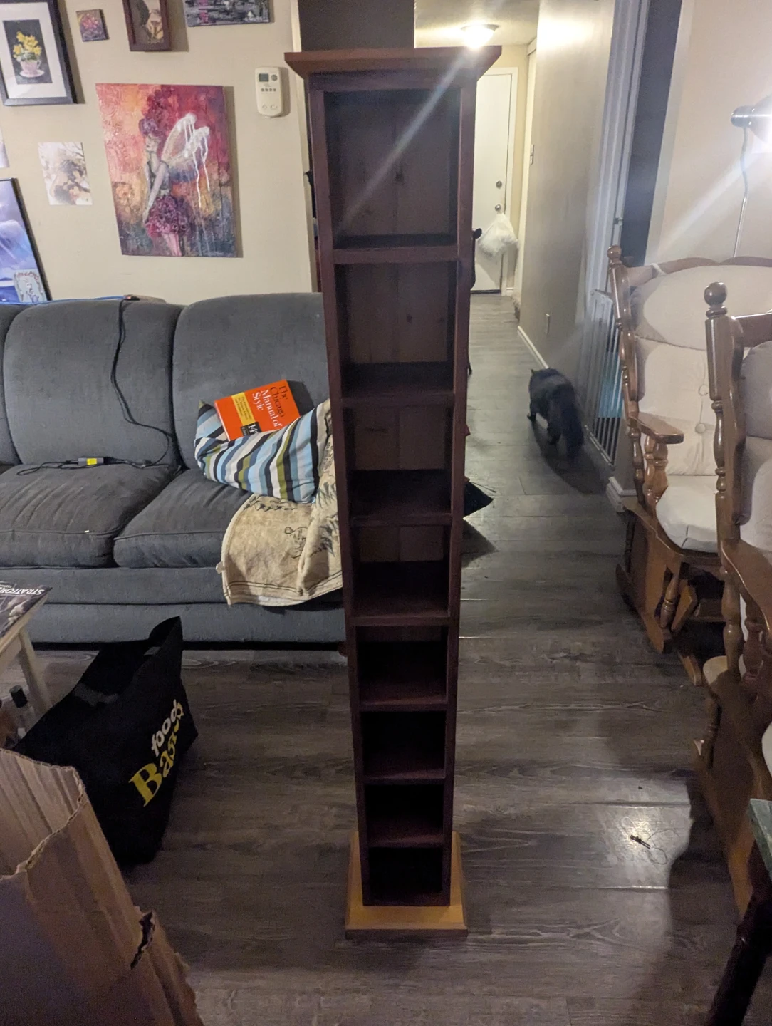 Tall 8 Shelf Solid Wood CD Tower