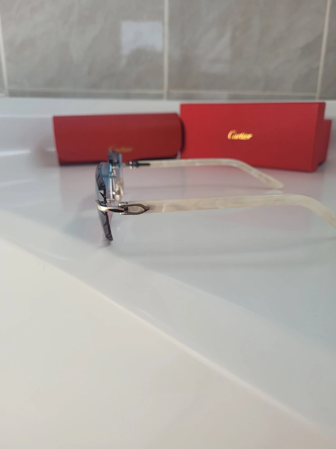 Cartier Rimless Sunglasses - Blue/Pink Gradient Lenses - photo 2