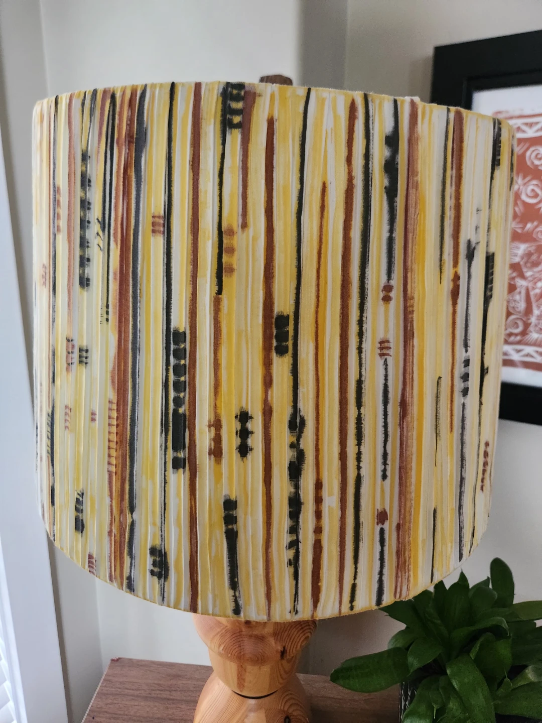 Vintage homemade Wooden Lamp with custom Lampshade - photo 4