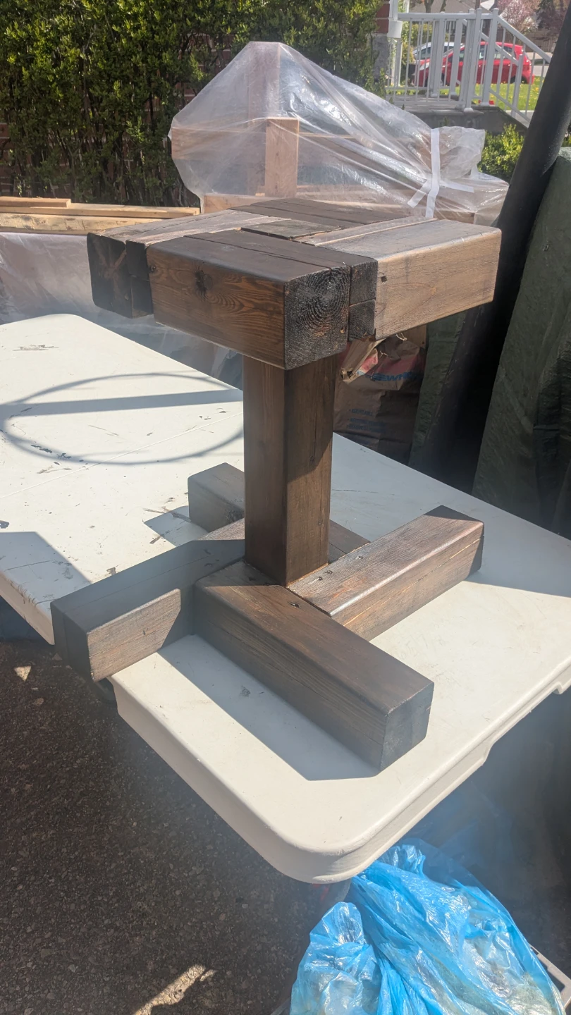 Wooden Pedestal Plant Stand or Side Table - photo 3
