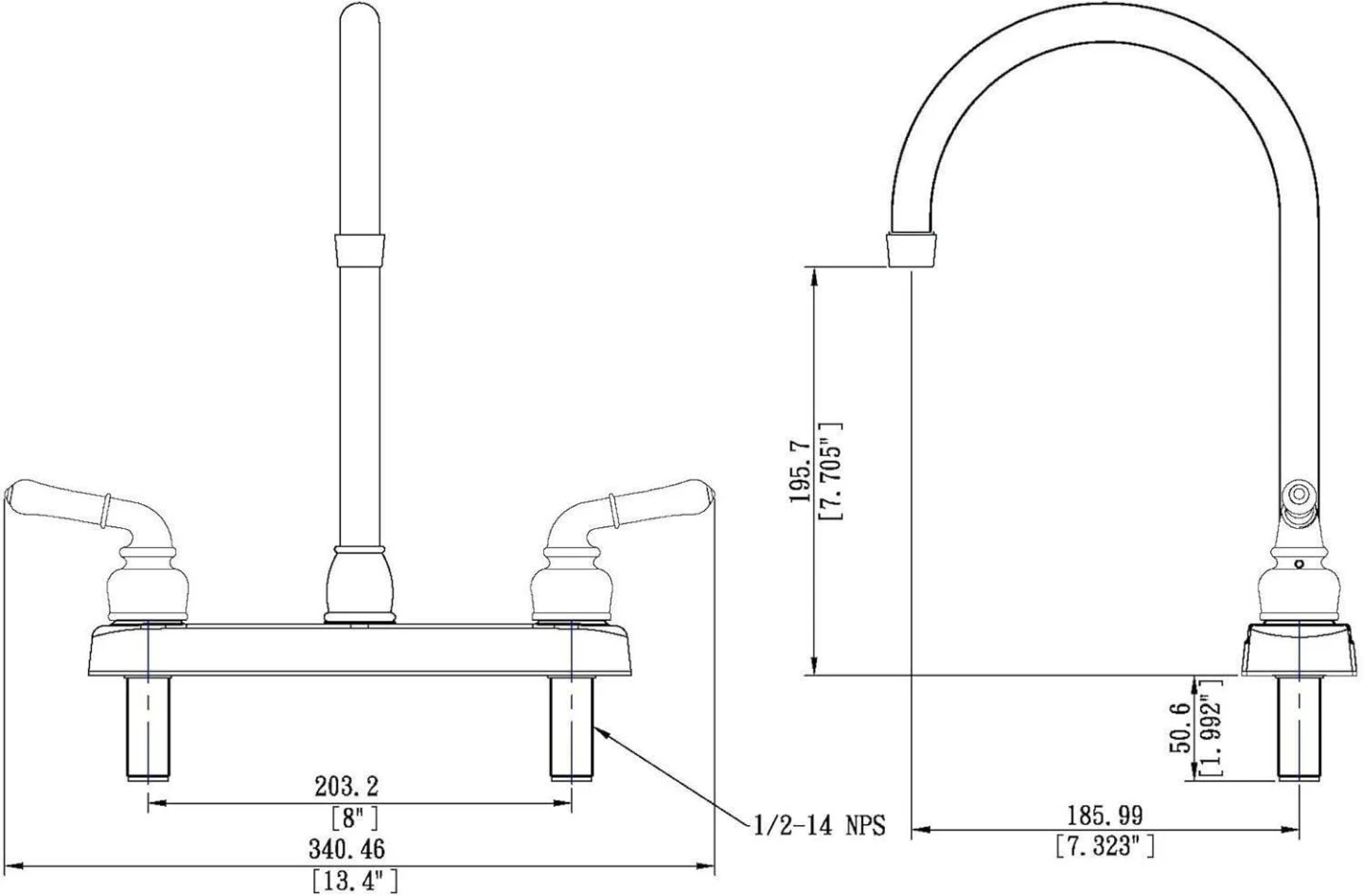 Chrome Kitchen Faucet with High Arc Spout - photo 2