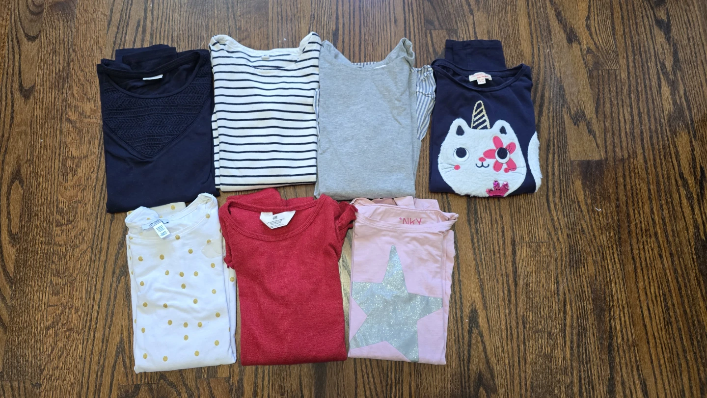 Bundle of 7 branded Girls Long Sleeve Shirts - Size 10years