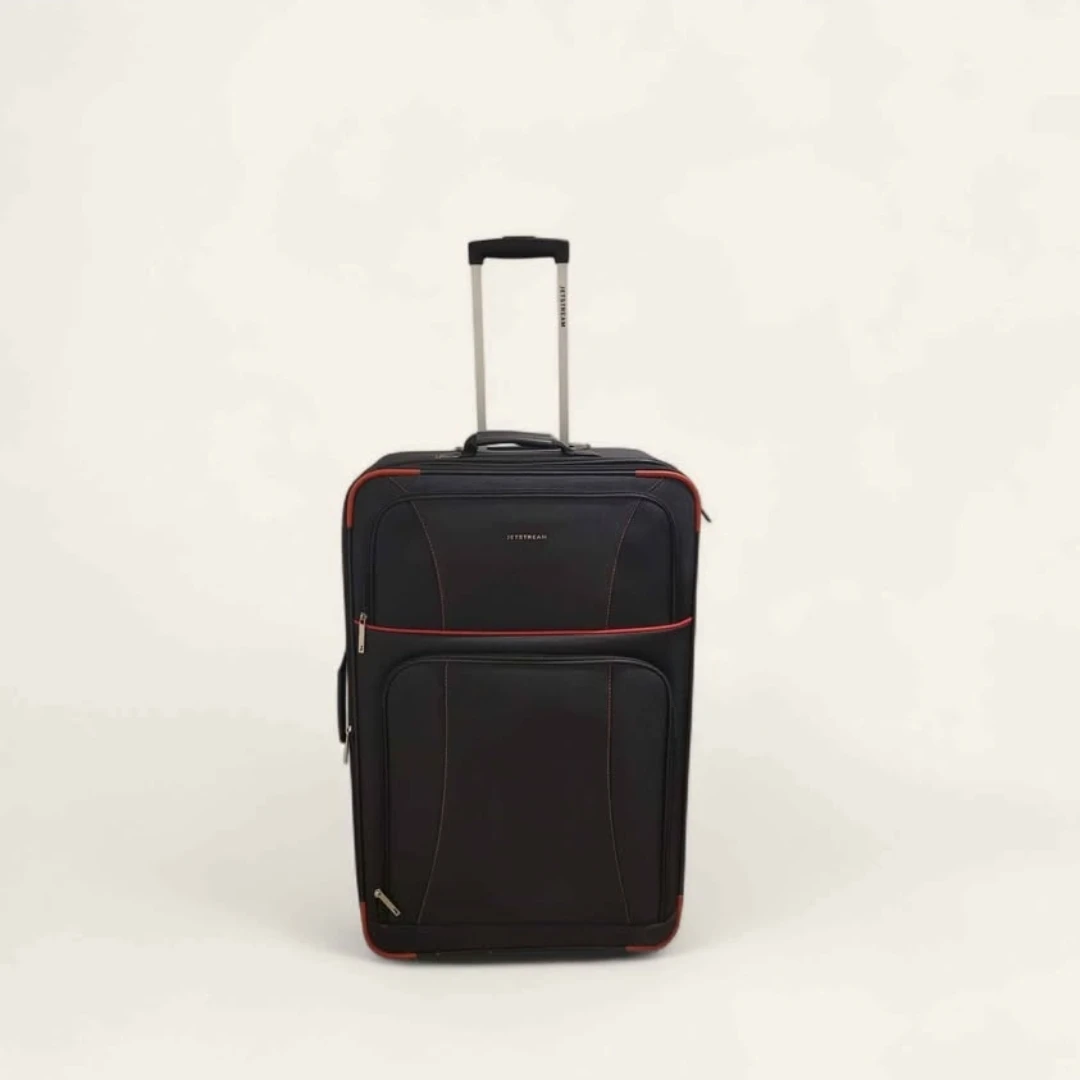 Jetstream Black Rolling Suitcase with Red Trim - photo 2