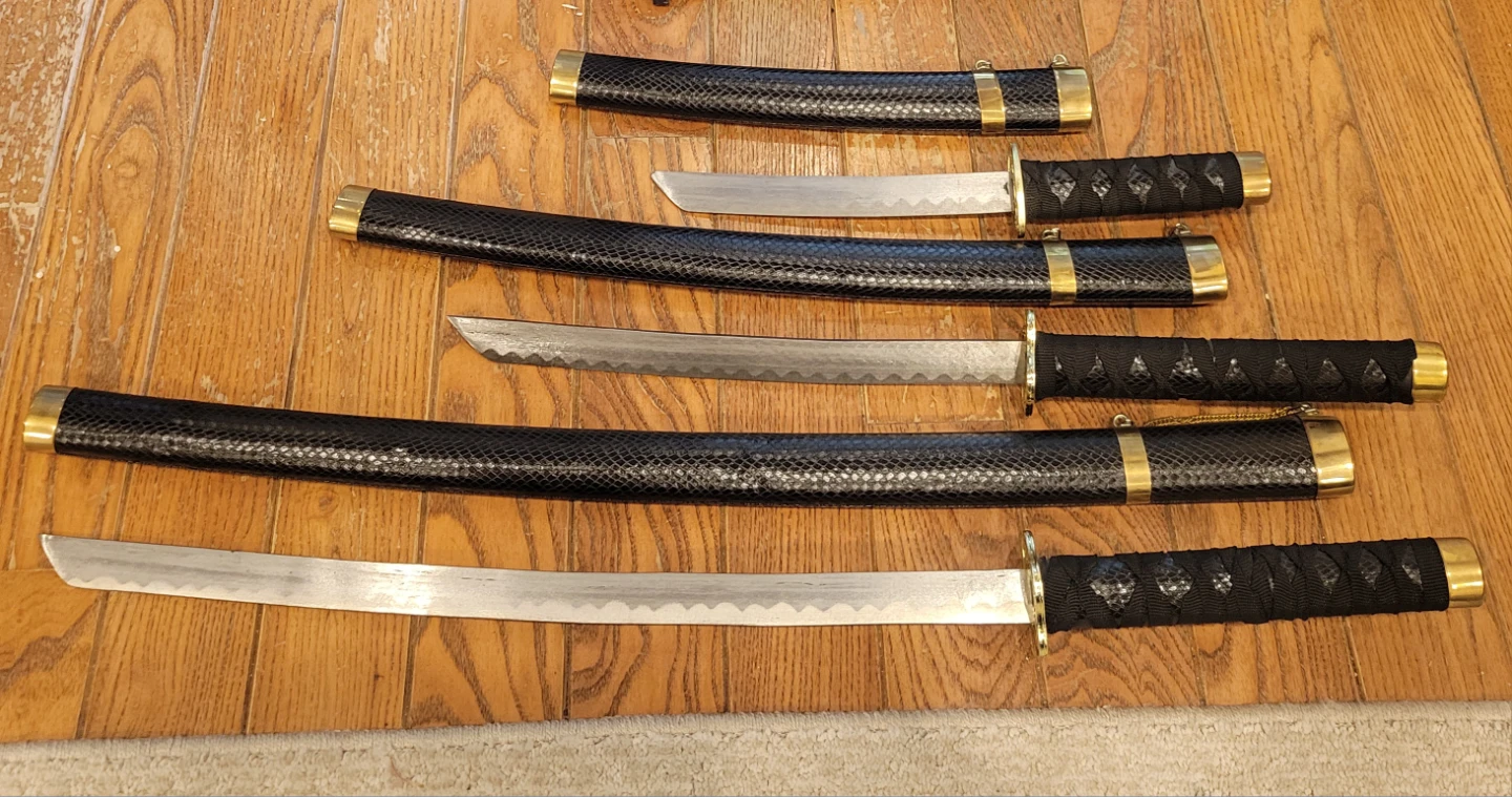 Set of 3 Decorative Katana Swords With Stand - photo 2
