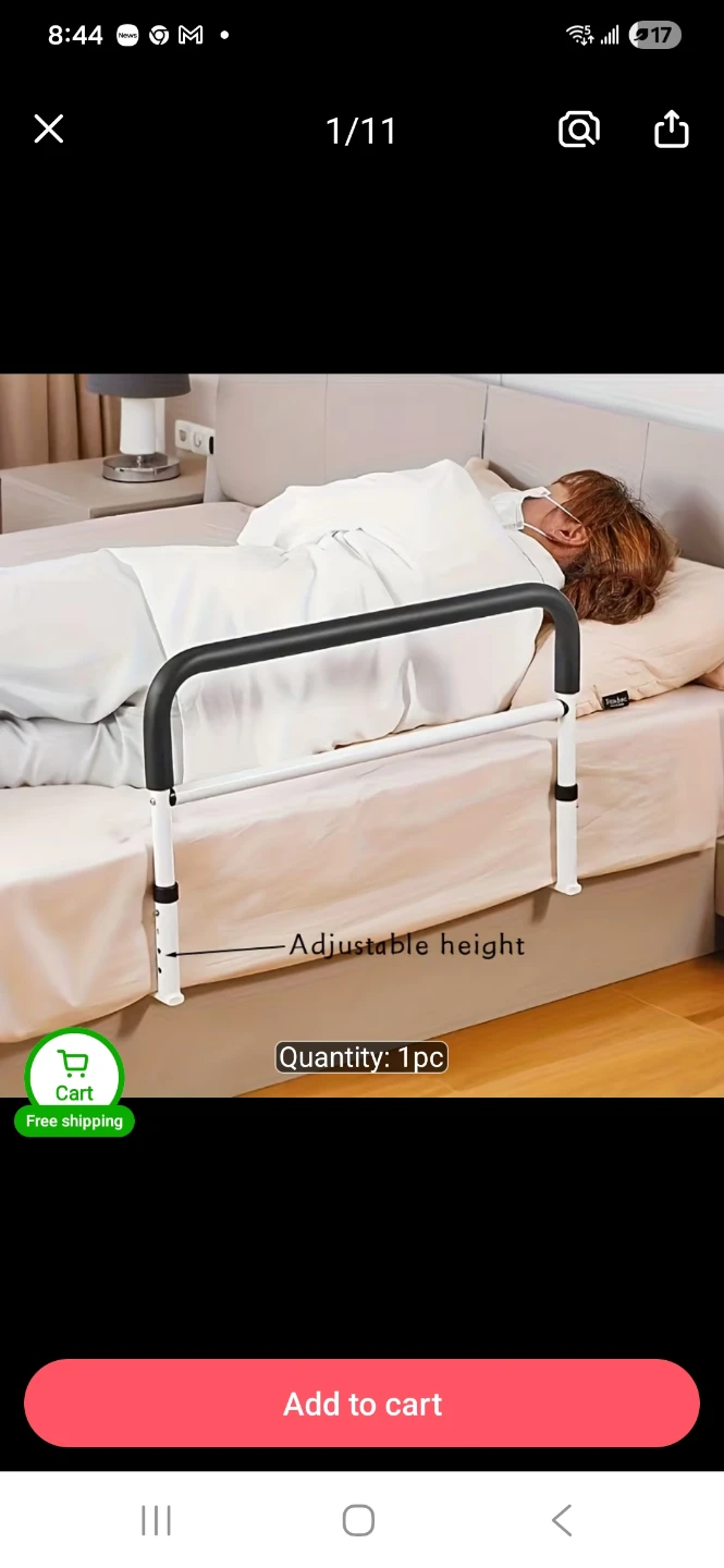 Adjustable Bedside Armrest for Elderly