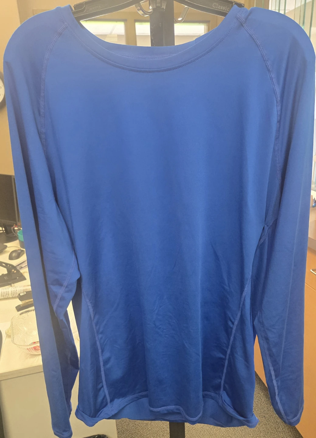 Baselayer long-sleeve Performance shirt.  Bright blue. XXL/2XL.